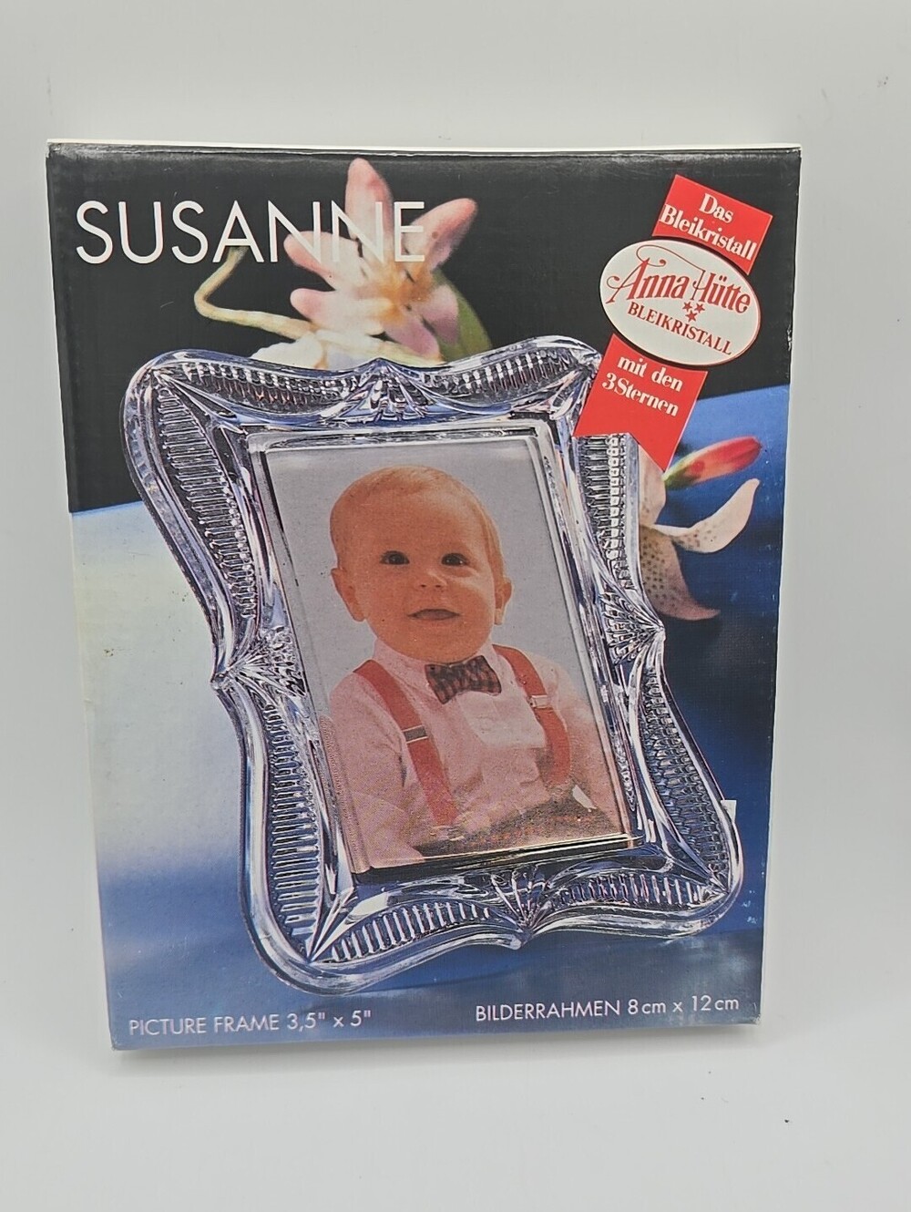 Wonderful Bleikristall Anna Hutte 24% Lead Crystal Picture Frame 3.5" x 5" NIB